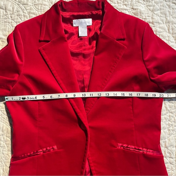 STUNNING flawless vintage Marshall Field’s velvet blazer in red-pink - 12 - Picture 6 of 7